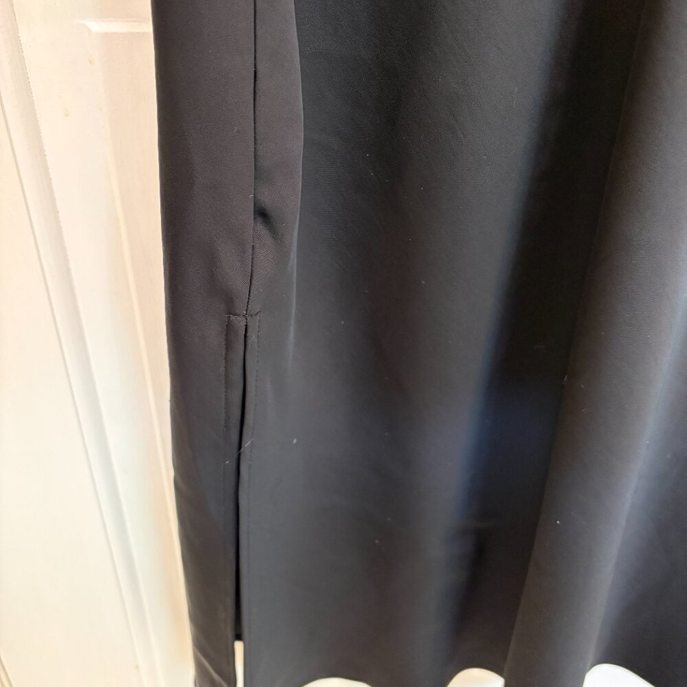 CKB Style Midi-Length Black Satin V-Neck Slip Dress - Picture 7 of 8